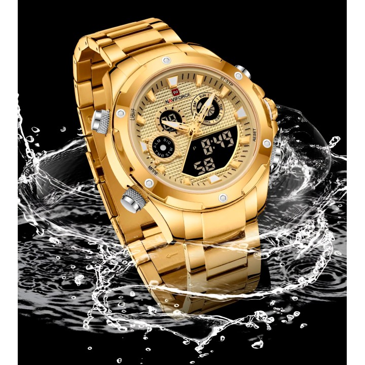 Reloj Naviforce Casual Nf9217 Crono Hombre Acero+ Estuche