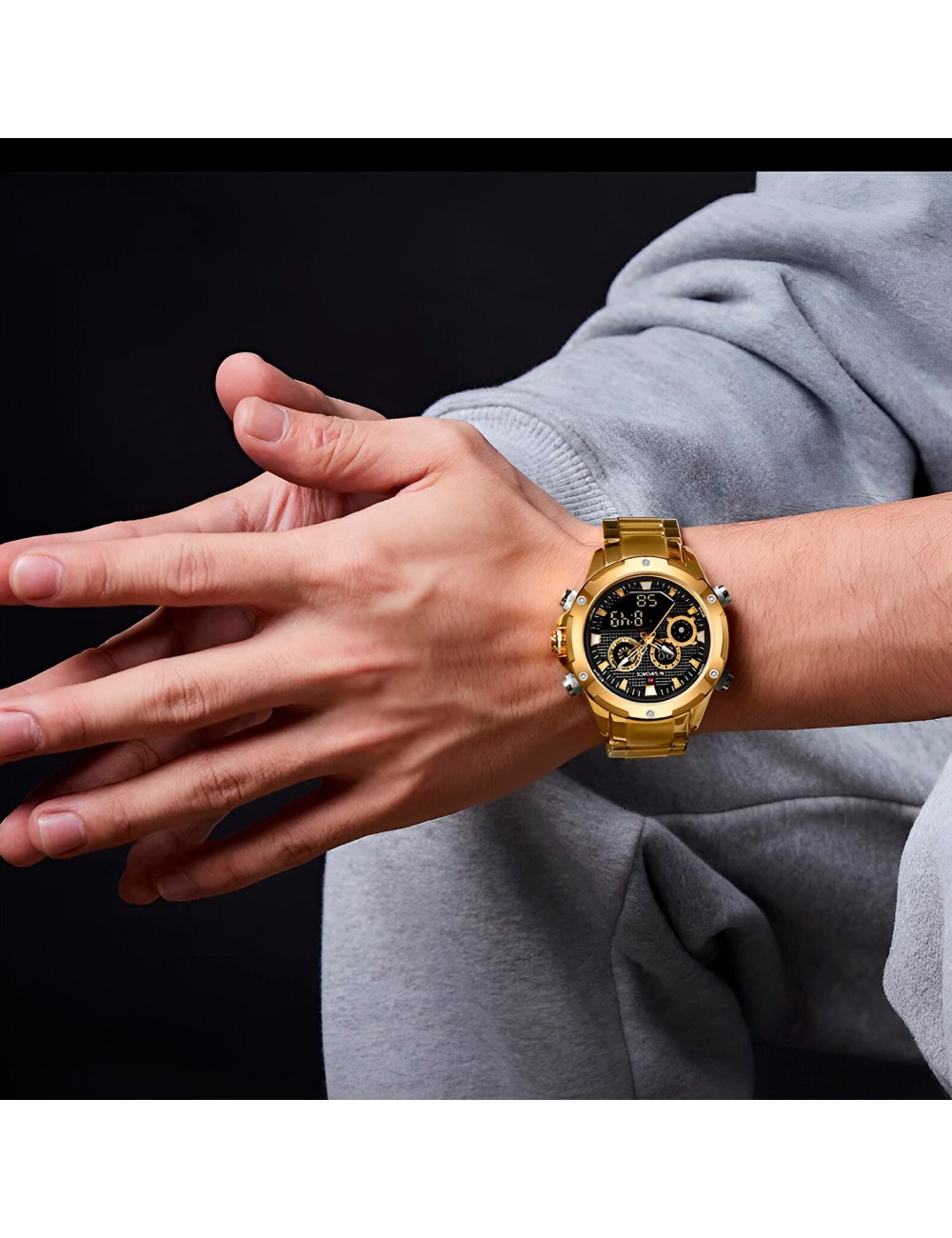 Reloj Naviforce Casual Nf9217 Crono Hombre Acero+ Estuche