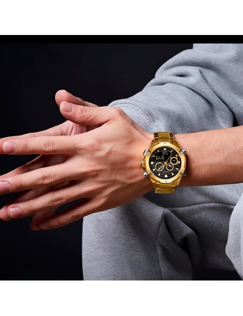 Reloj Naviforce Casual Nf9217 Crono Hombre Acero+ Estuche