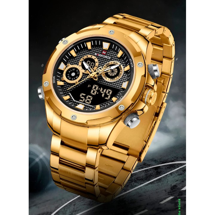 Reloj Naviforce Casual Nf9217 Crono Hombre Acero+ Estuche