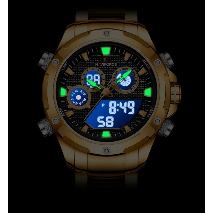Reloj Naviforce Casual Nf9217 Crono Hombre Acero+ Estuche