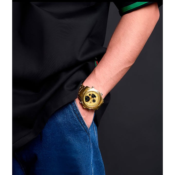 Reloj Naviforce Casual Nf9182 Crono Hombre Acero+ Estuche