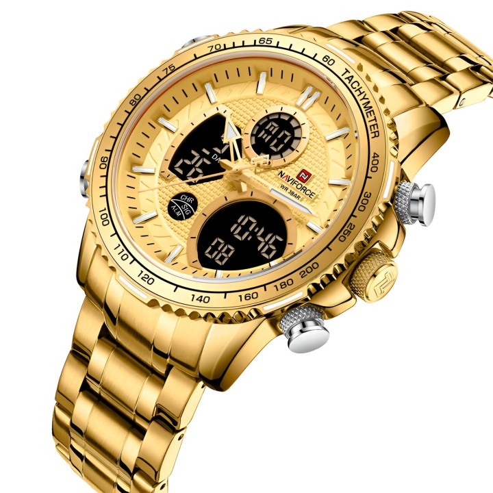 Reloj Naviforce Casual Nf9182 Crono Hombre Acero+ Estuche