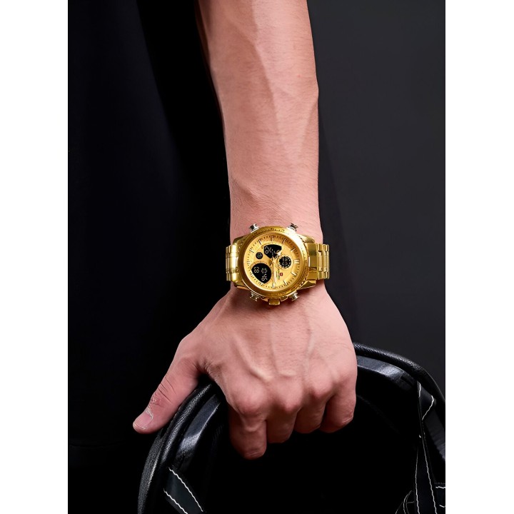 Reloj Naviforce Casual Nf9182 Crono Hombre Acero+ Estuche