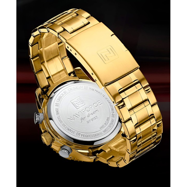 Reloj Naviforce Casual Nf9182 Crono Hombre Acero+ Estuche