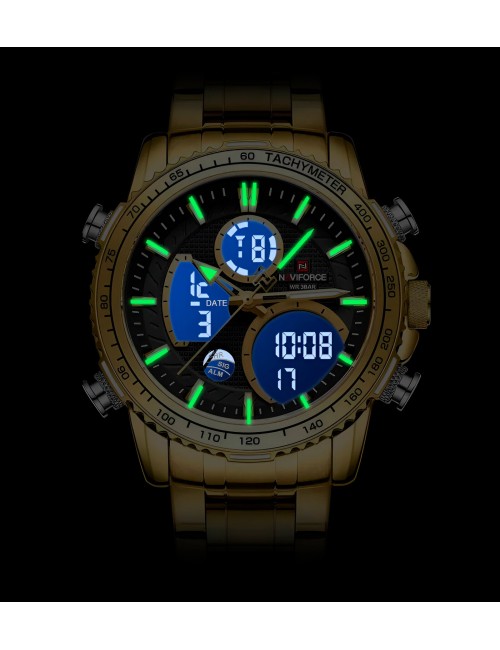 Reloj Naviforce Casual Nf9182 Crono Hombre Acero+ Estuche