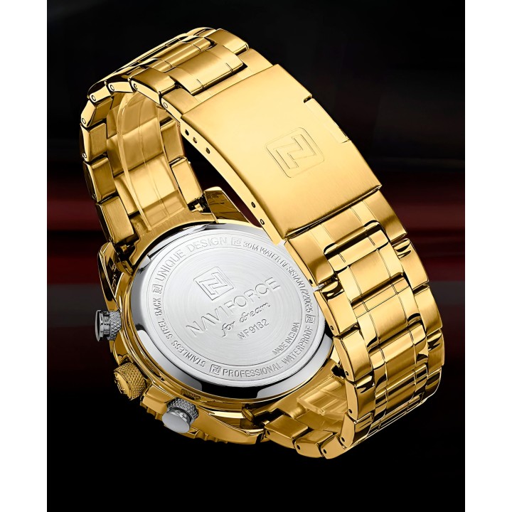 Reloj Naviforce Casual Nf9182 Crono Hombre Acero+ Estuche
