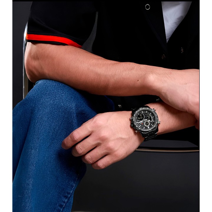 Reloj Naviforce Casual Nf9182 Crono Hombre Acero+ Estuche