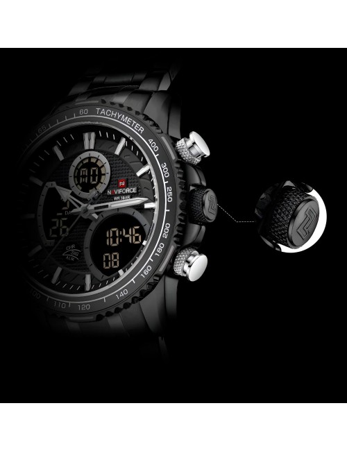 Reloj Naviforce Casual Nf9182 Crono Hombre Acero+ Estuche