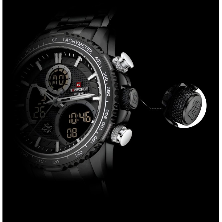 Reloj Naviforce Casual Nf9182 Crono Hombre Acero+ Estuche