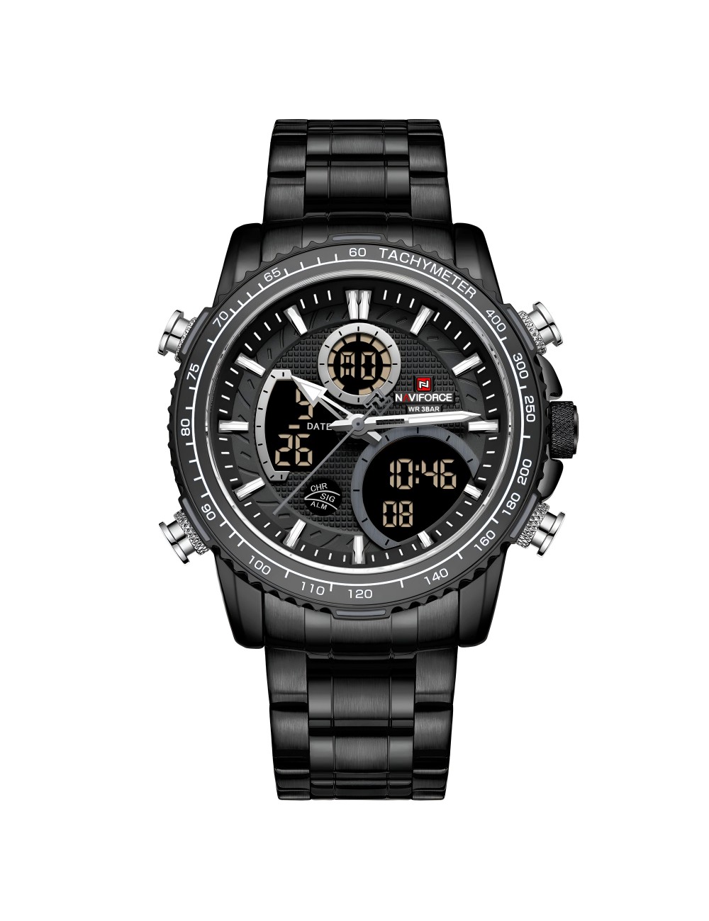 Reloj Naviforce Casual Nf9182 Crono Hombre Acero+ Estuche