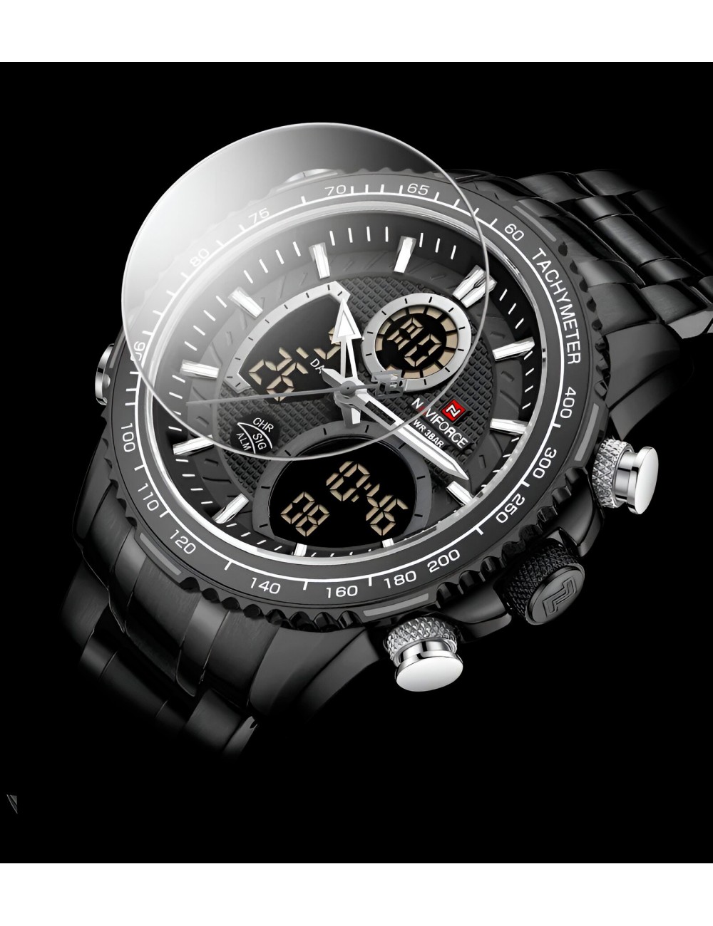Reloj Naviforce Casual Nf9182 Crono Hombre Acero+ Estuche