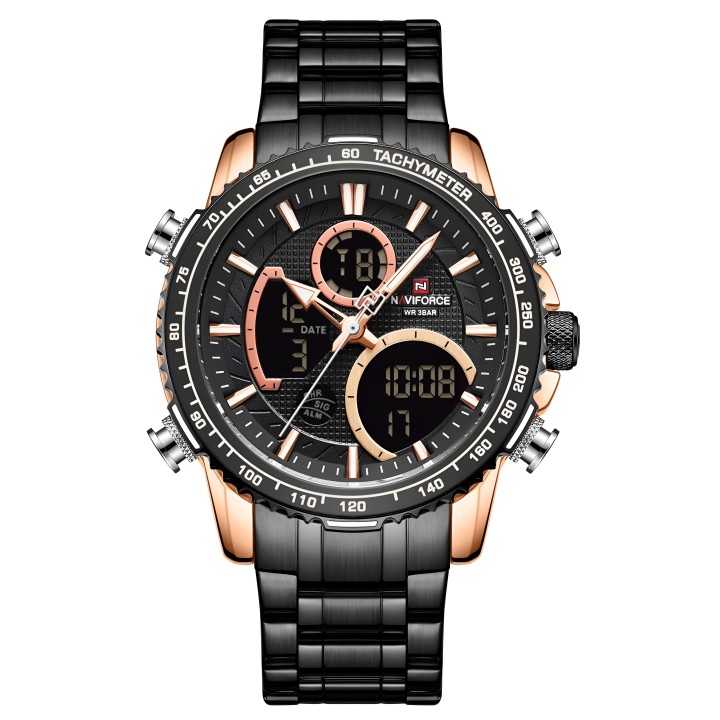 Reloj Naviforce Casual Nf9182 Crono Hombre Acero+ Estuche
