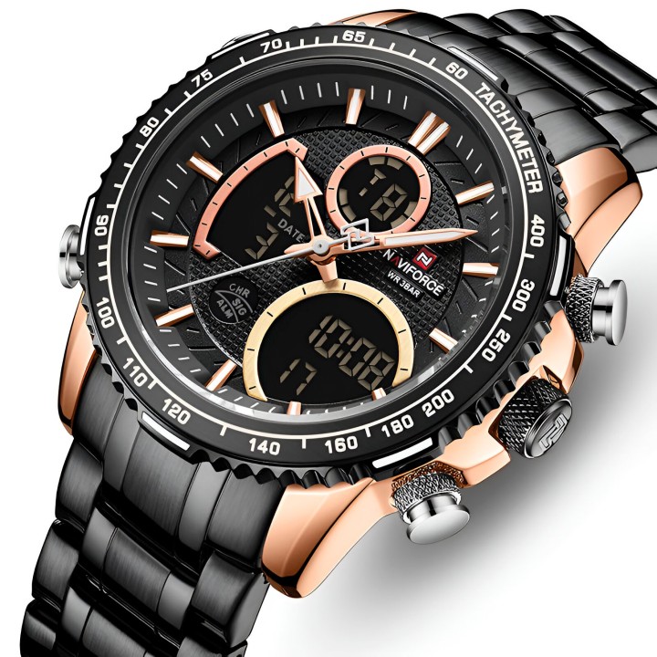 Reloj Naviforce Casual Nf9182 Crono Hombre Acero+ Estuche