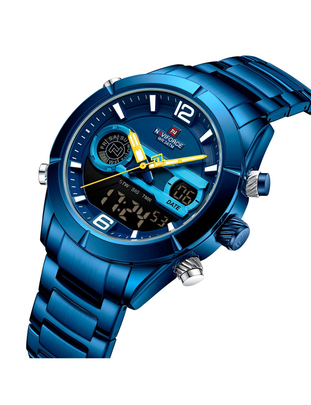 Reloj Naviforce Casual Nf9232 Crono Hombre Acero+ Estuche