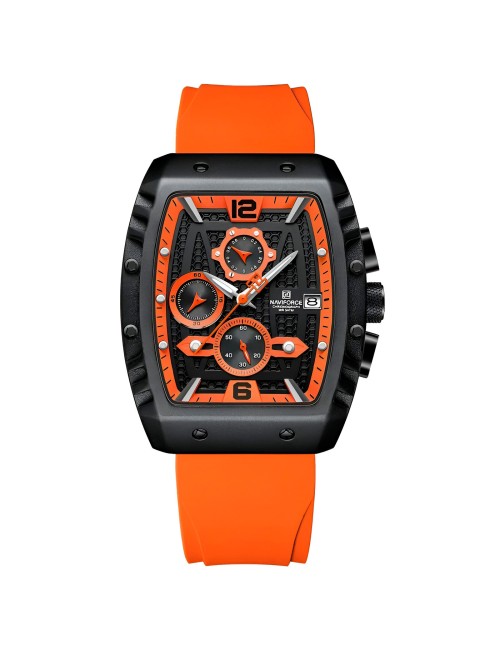 Reloj Naviforce Casual Nf8025 Crono Hombre Goma + Estuche