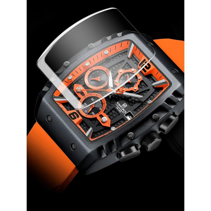 Reloj Naviforce Casual Nf8025 Crono Hombre Goma + Estuche