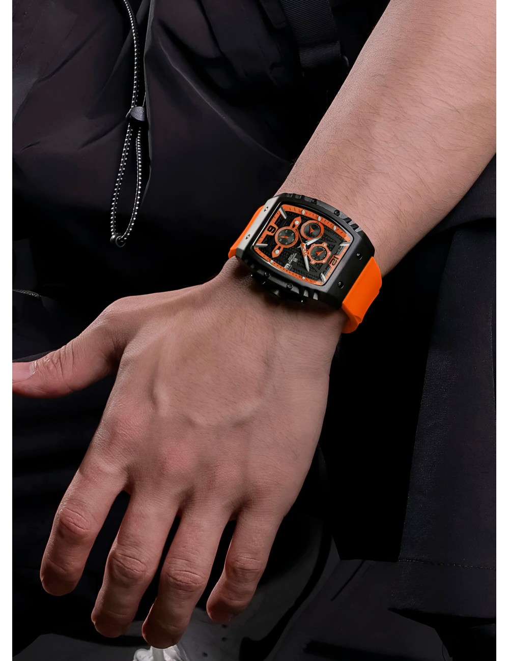 Reloj Naviforce Casual Nf8025 Crono Hombre Goma + Estuche