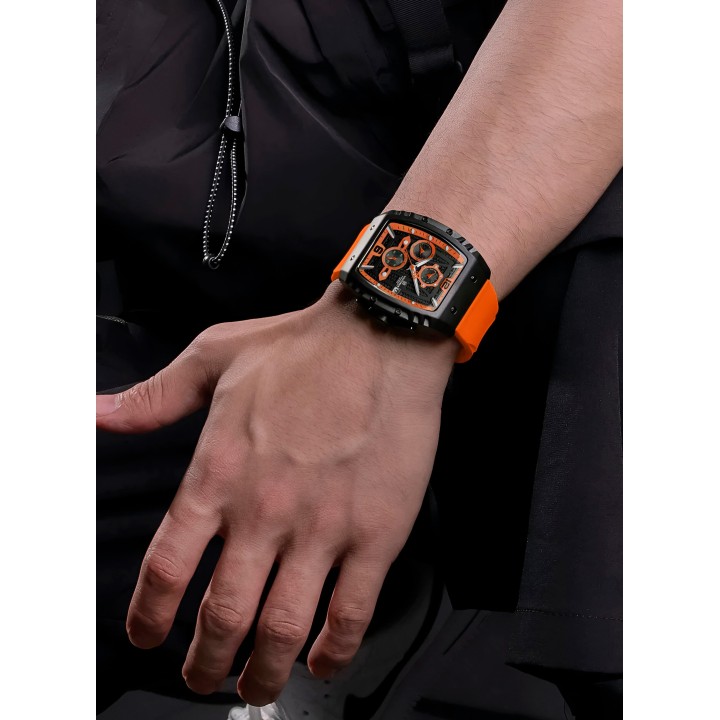 Reloj Naviforce Casual Nf8025 Crono Hombre Goma + Estuche