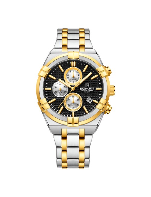 Reloj Naviforce Casual Nf8042 Crono Hombre Acero + Estuche