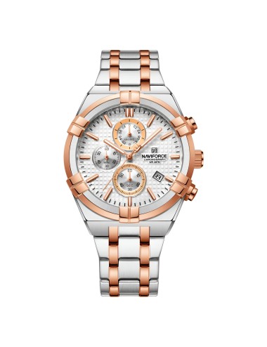 Reloj Naviforce Casual Nf8042 Crono Hombre Acero + Estuche