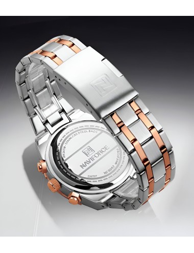 Reloj Naviforce Casual Nf8042 Crono Hombre Acero + Estuche