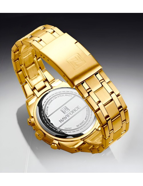 Reloj Naviforce Casual Nf8042 Crono Hombre Acero + Estuche