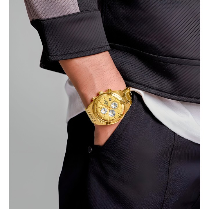 Reloj Naviforce Casual Nf8042 Crono Hombre Acero + Estuche