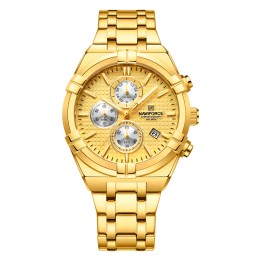 Reloj Naviforce Casual Nf8042 Crono Hombre Acero + Estuche