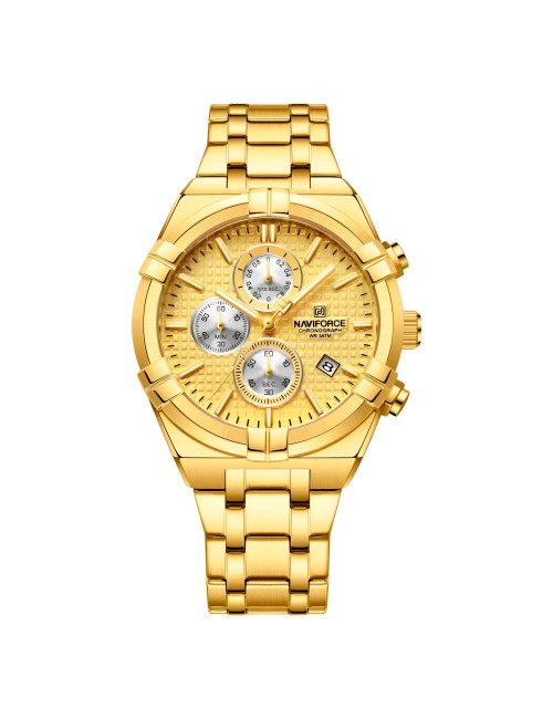 Reloj Naviforce Casual Nf8042 Crono Hombre Acero + Estuche