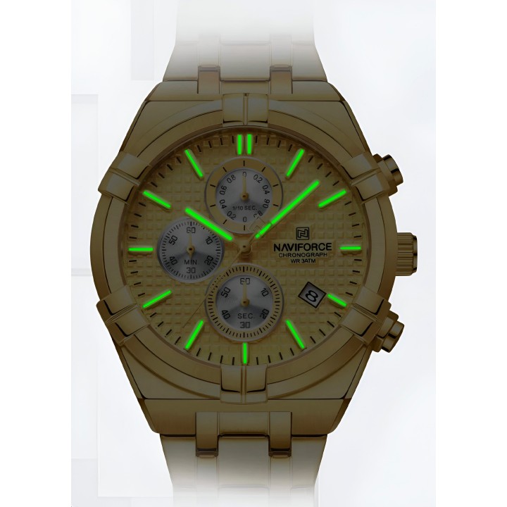 Reloj Naviforce Casual Nf8042 Crono Hombre Acero + Estuche