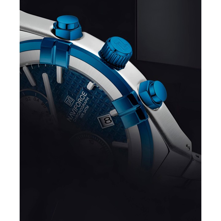 Reloj Naviforce Casual Nf8042 Crono Hombre Acero + Estuche
