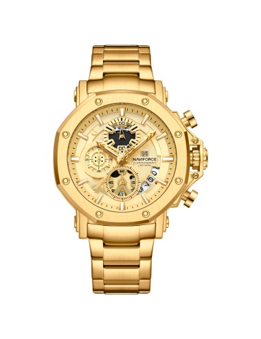 Reloj Naviforce Casual Nf8065 Crono Hombre Acero + Estuche