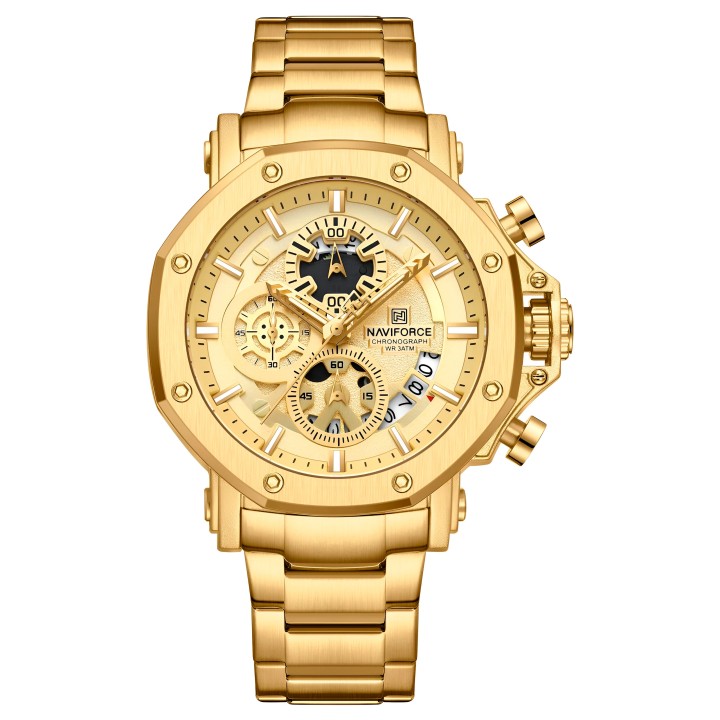 Reloj Naviforce Casual Nf8065 Crono Hombre Acero + Estuche