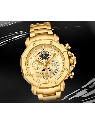 Reloj Naviforce Casual Nf8065 Crono Hombre Acero + Estuche