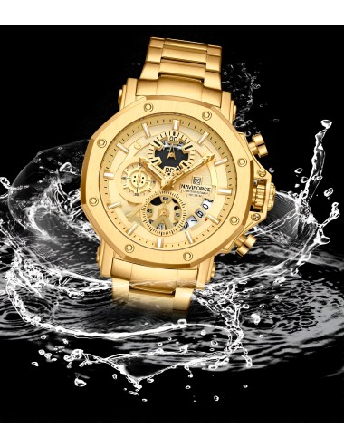 Reloj Naviforce Casual Nf8065 Crono Hombre Acero + Estuche