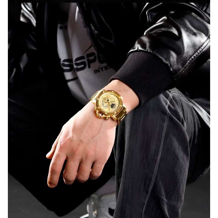 Reloj Naviforce Casual Nf8065 Crono Hombre Acero + Estuche