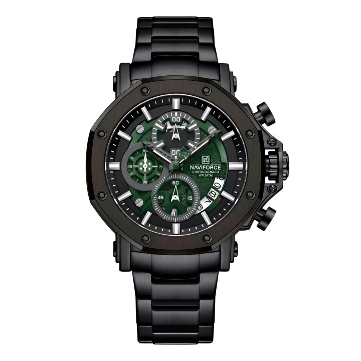 Reloj Naviforce Casual Nf8065 Crono Hombre Acero + Estuche