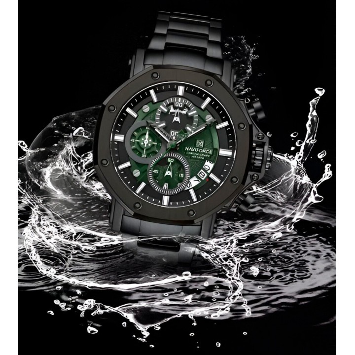 Reloj Naviforce Casual Nf8065 Crono Hombre Acero + Estuche
