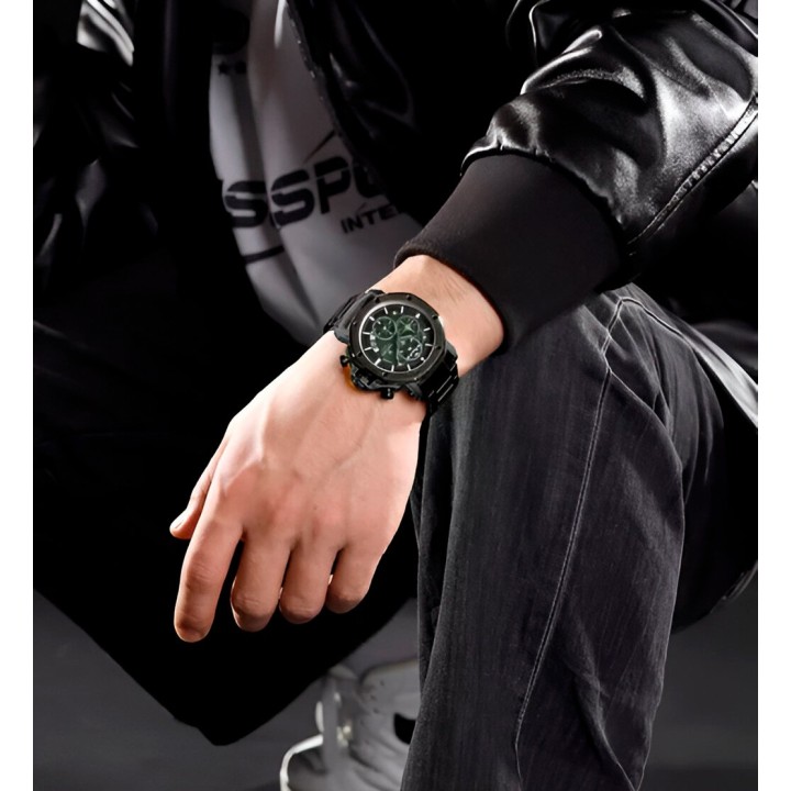 Reloj Naviforce Casual Nf8065 Crono Hombre Acero + Estuche