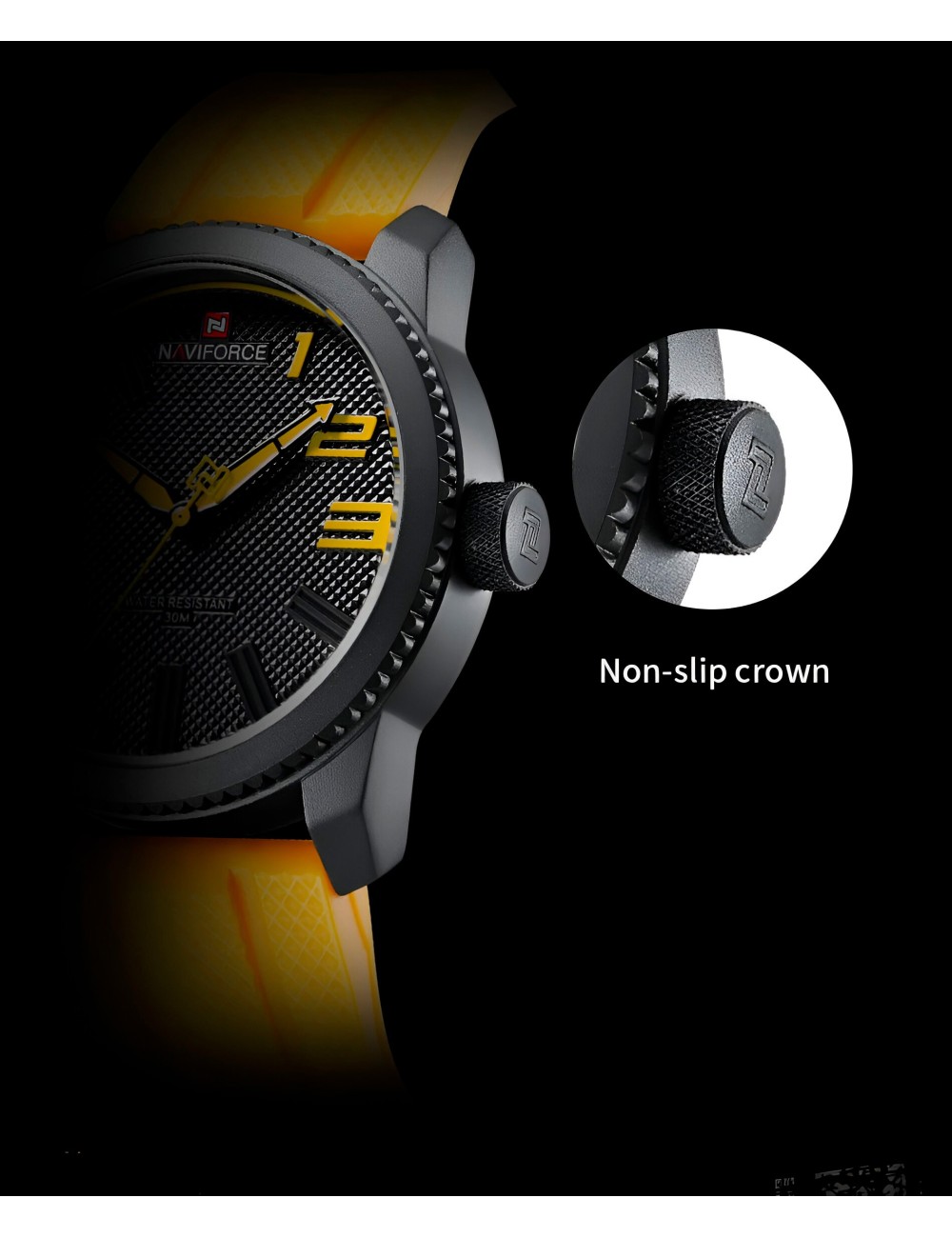 Reloj Naviforce Casual Nf9202t Crono Hombre Goma + Estuche