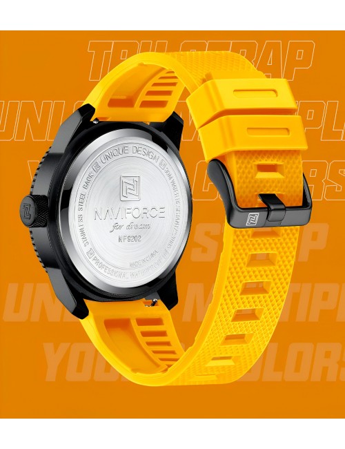 Reloj Naviforce Casual Nf9202t Crono Hombre Goma + Estuche