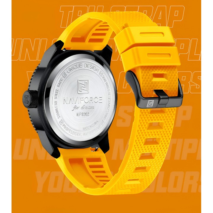 Reloj Naviforce Casual Nf9202t Crono Hombre Goma + Estuche