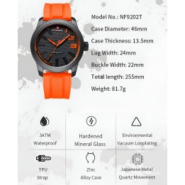 Reloj Naviforce Casual Nf9202t Crono Hombre Goma + Estuche