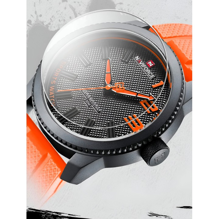 Reloj Naviforce Casual Nf9202t Crono Hombre Goma + Estuche