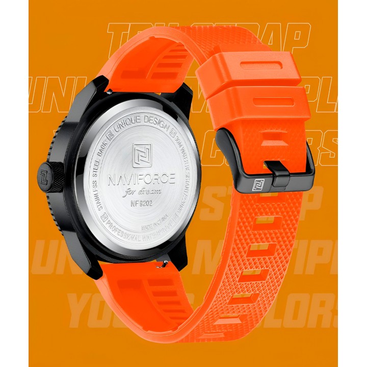 Reloj Naviforce Casual Nf9202t Crono Hombre Goma + Estuche