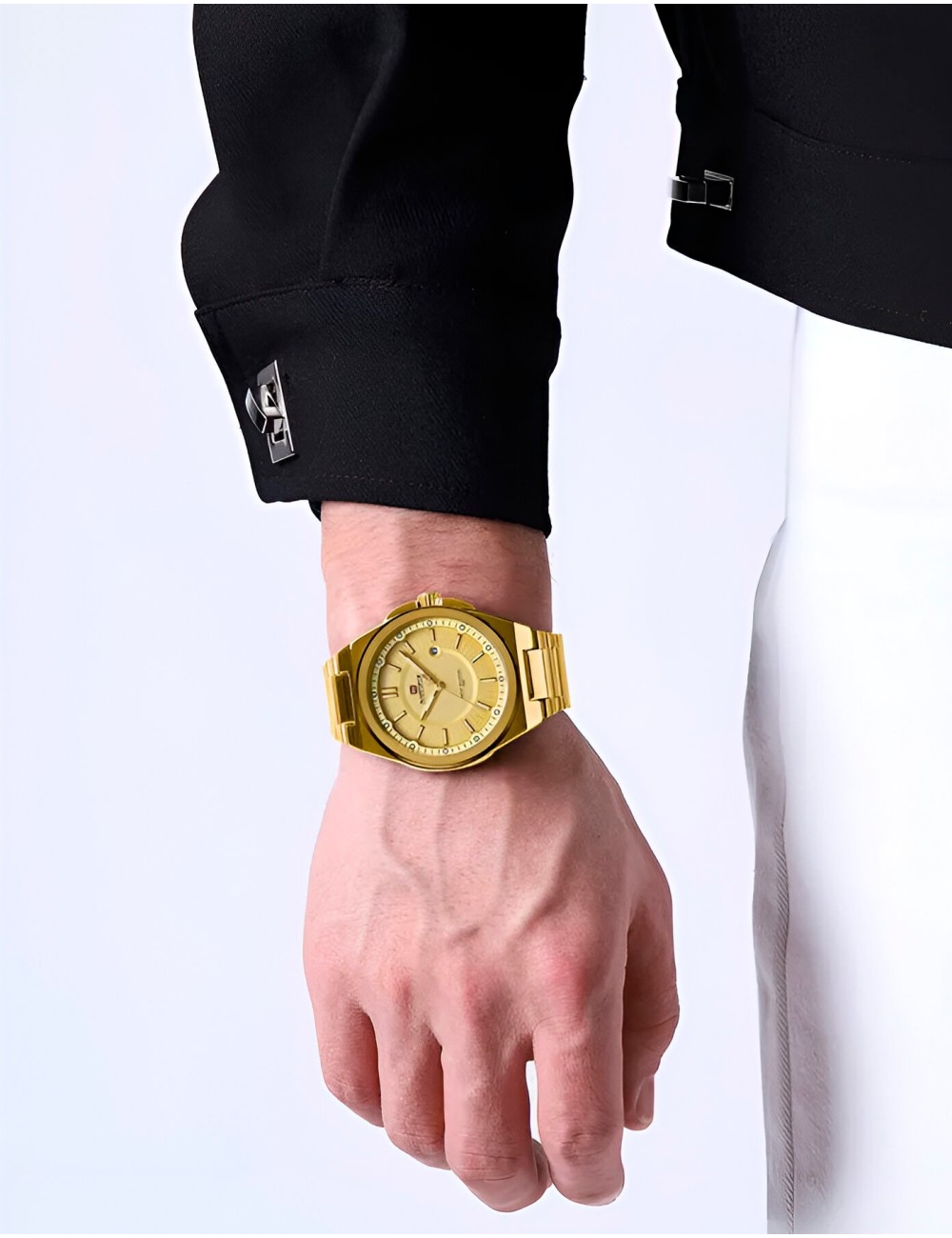 Reloj Naviforce Casual Nf9212 Crono Hombre Acero + Estuche