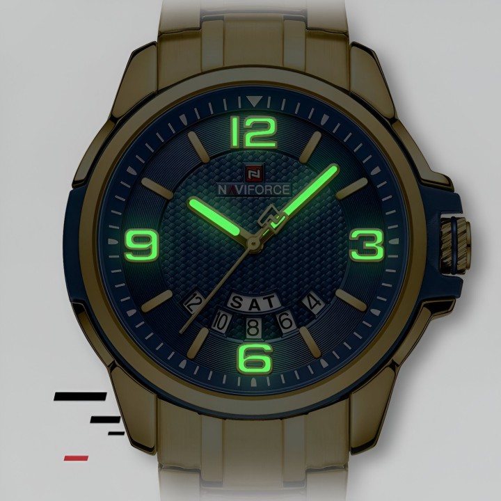 Reloj Naviforce Casual Nf9215s Crono Hombre Acero + Estuche