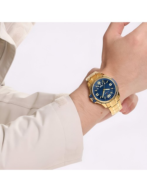 Reloj Naviforce Casual Nf9215s Crono Hombre Acero + Estuche