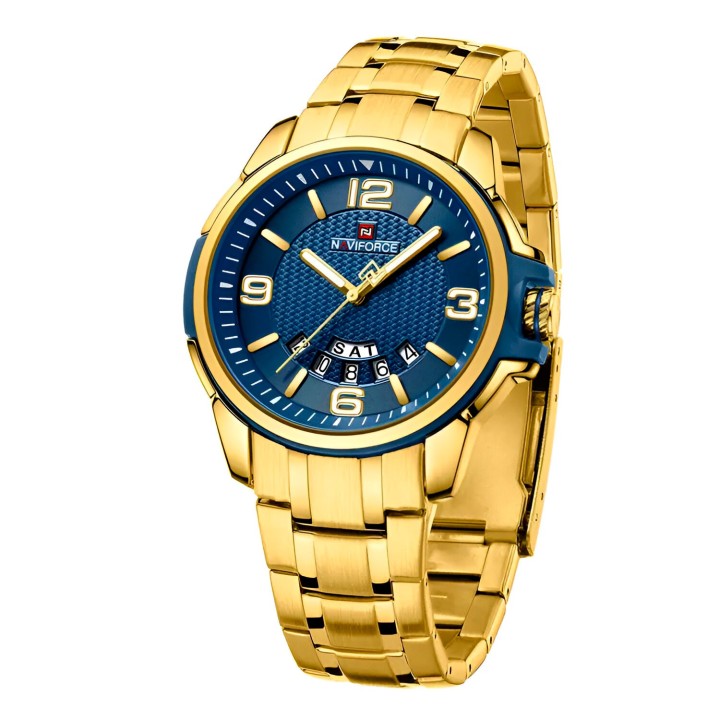 Reloj Naviforce Casual Nf9215s Crono Hombre Acero + Estuche